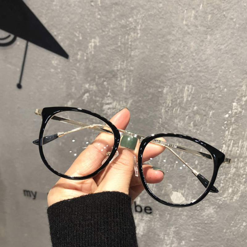 Anti-radiation transparent frame glasses frame myopia female flat light Net red with round face degree blue eye frame male
