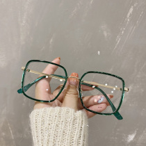 Plain big frame anti-blue light myopia glasses female retro thin face Net red book eye frame Korean male tide