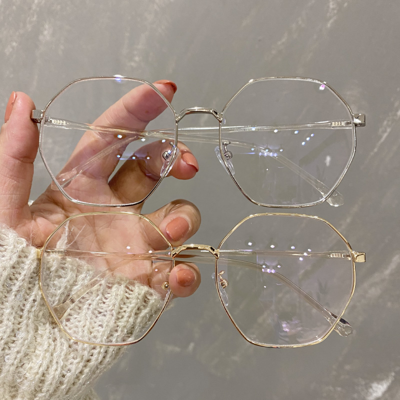 Glass female net red without makeup anti blue light glasses frame ultra light art retro students myopic glasses male Korean tide