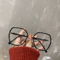 Glasses female small red book polygon retro Net red plain face thin Korean tide metal frame myopia glasses man