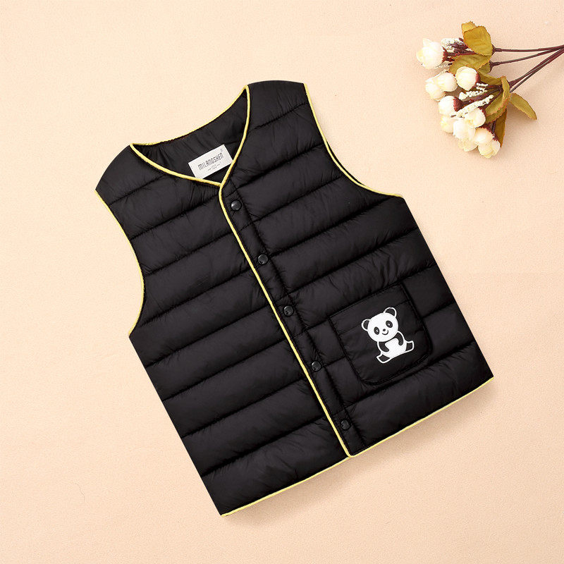 Mi Langshen baby kindergarten down cotton outer wear vest autumn and winter boys and girls vest vest silk cotton vest