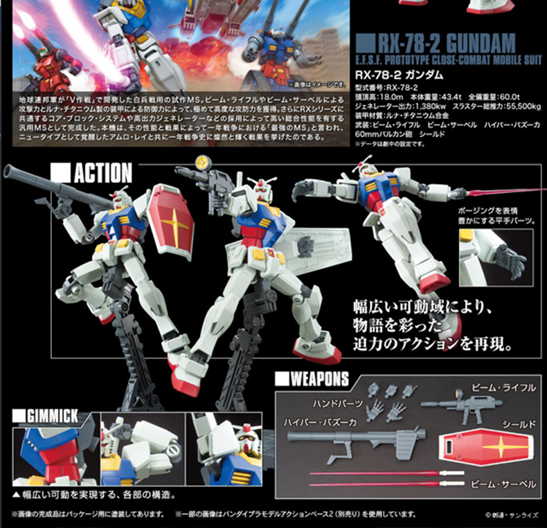 Mô hình Gundam Bandai HGUC 191 1 144 RX-78-2 Sơ sinh Hội thảo người chơi hàng đầu Yuanzu Gundam - Gundam / Mech Model / Robot / Transformers mô hình gundam giá rẻ