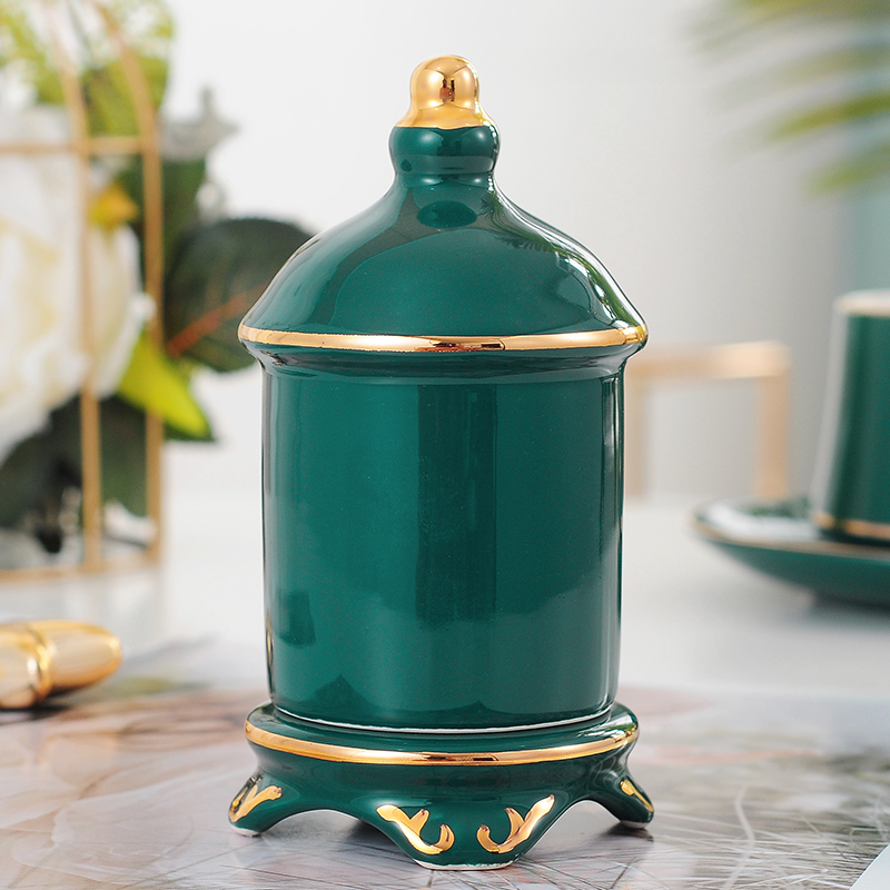 Creative Nordic ceramic toothpick tube High-grade toothpick bottle Living room toothpick box Dining table toothpick jar Household cotton swab tube