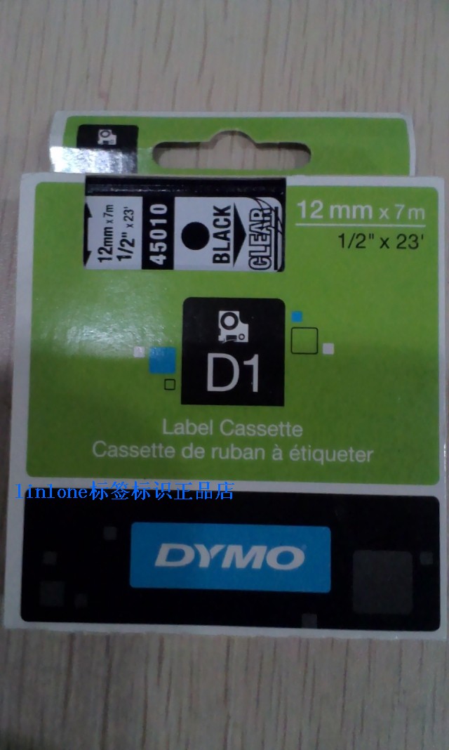 DYMO LM-150 LM-210D original label D1 color band SC45010 12MM transparent black word