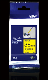 Newly installed brother 36MM original cable label ribbon TZ-FX661 TZe-FX661 Black on yellow