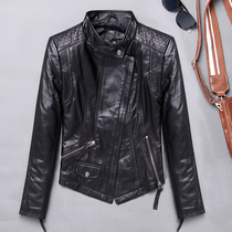 2019 autumn new leather leather womens imported first layer sheepskin motorcycle short jacket fashion leather jacket