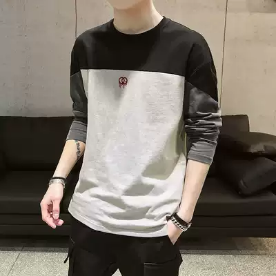 Tide brand long sleeve T-shirt men slim straight tube Korean loose base shirt trend round neck thick cotton T wild handsome autumn clothes