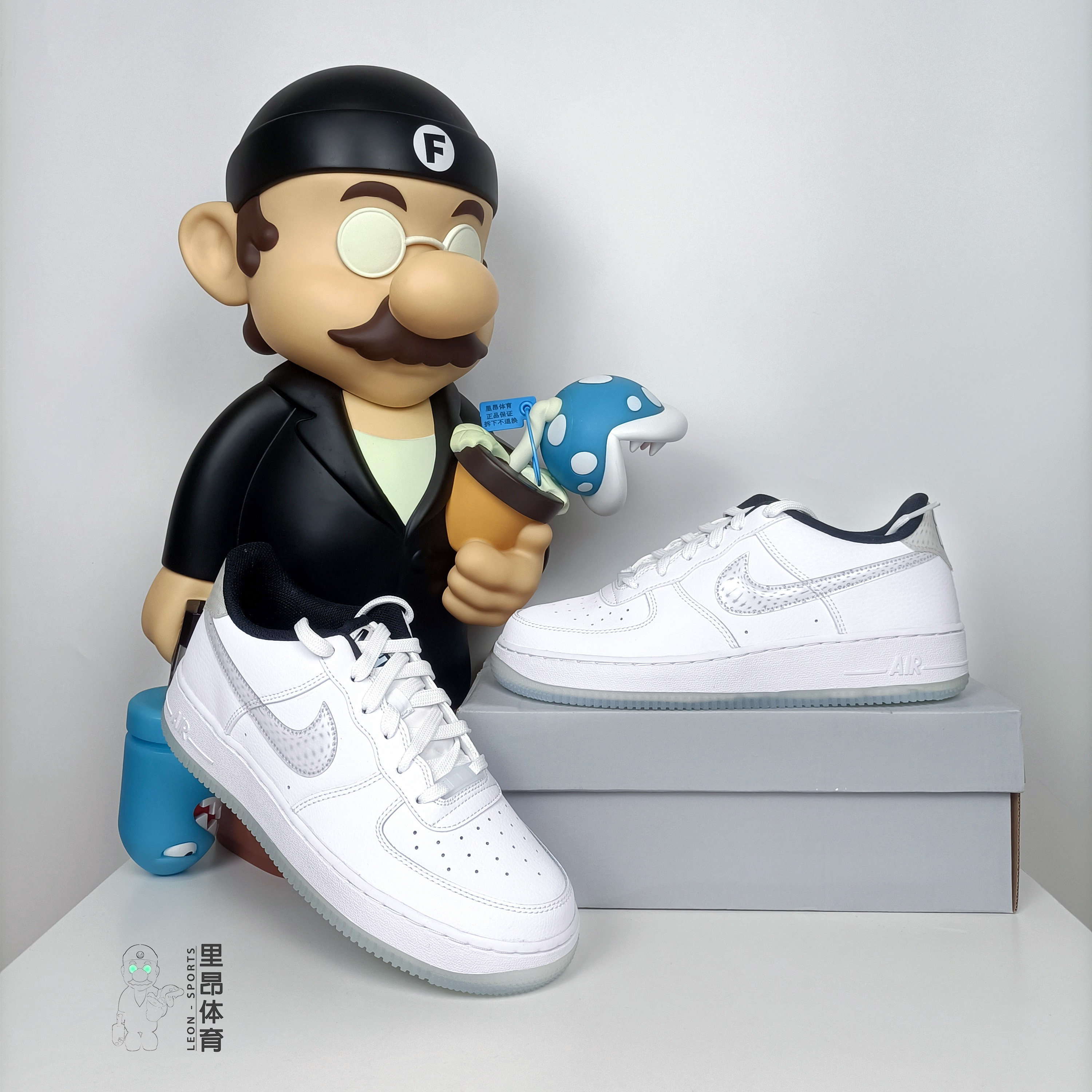 Lyon Sports Nike Air Forec 1 Women's Air Force One naked eye 3D white shoes CW5909-100