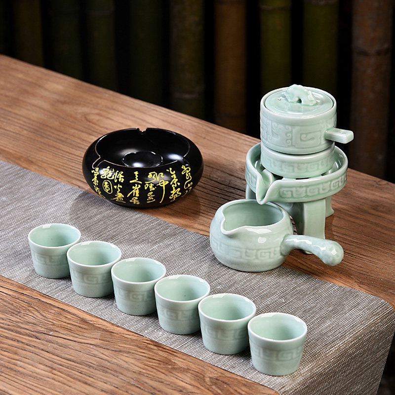 Automatic tea set Rotary stone mill Semi-automatic tea set Household creative single lazy Kung Fu tea set Tea maker