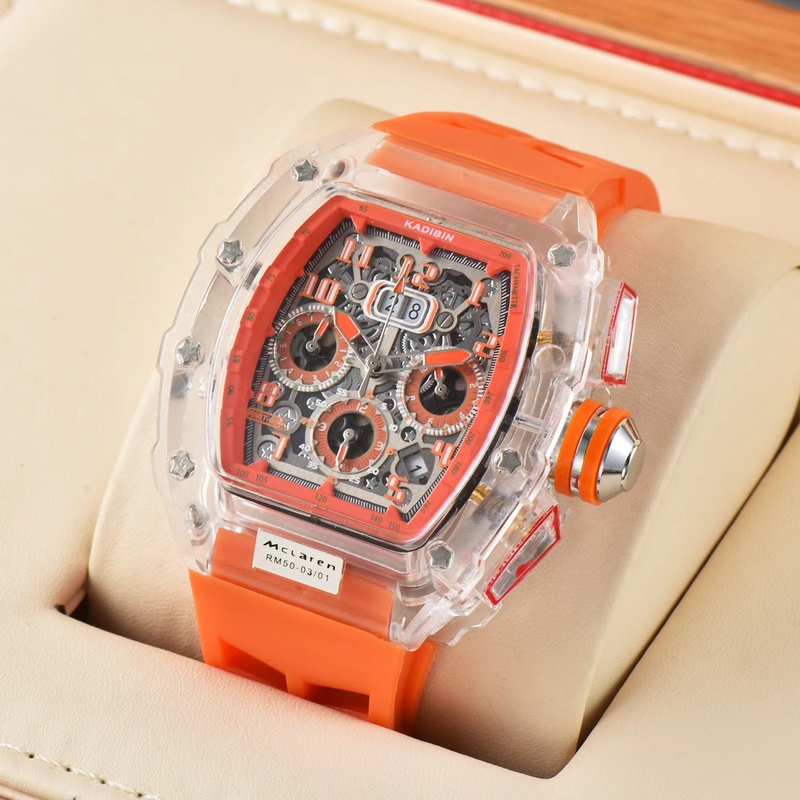 Bugatti Richard Influencer-Style Hollow-Out Stylish Multifunctional Six-Hand Automatic Non-Mechanical Watch for Men