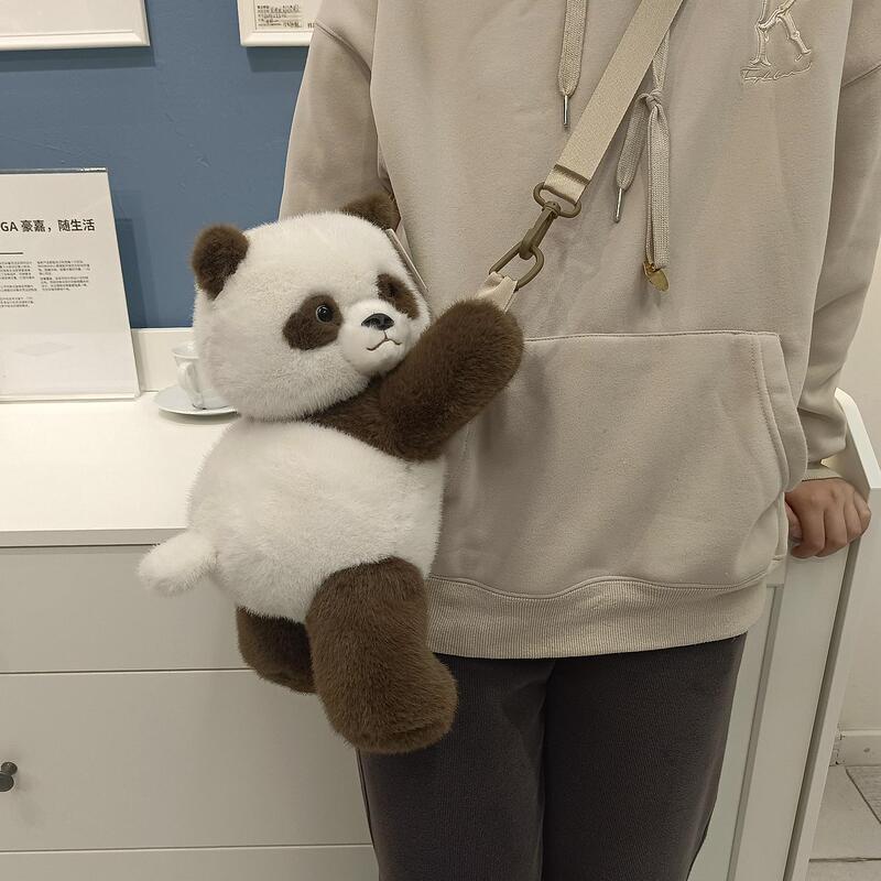 Authentic Panda Huahua Panda Qizai Plush Crossbody Bag Plush Toy Phone Bag Children's Girls' Shoulder Bag