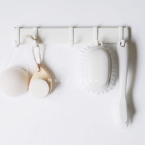 House mushroom Japanese magnet hook 5 rows of hooks White non-perforated bathroom adjustable adsorption type incognito hook