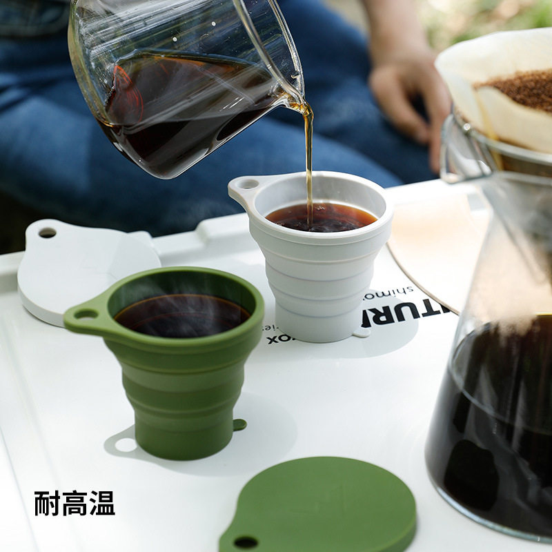 Home Mushroom Portable Water Glass Outdoor Tourist Mini Folding Silicone telescopic cup Two-color entry