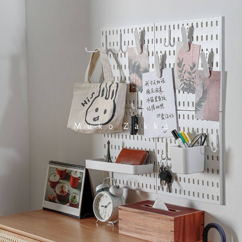 Hole-Hole Board Shelve-Free Office Dorm Room Home Wall Containing Partition Adhesive Debris Tool Show Shelf