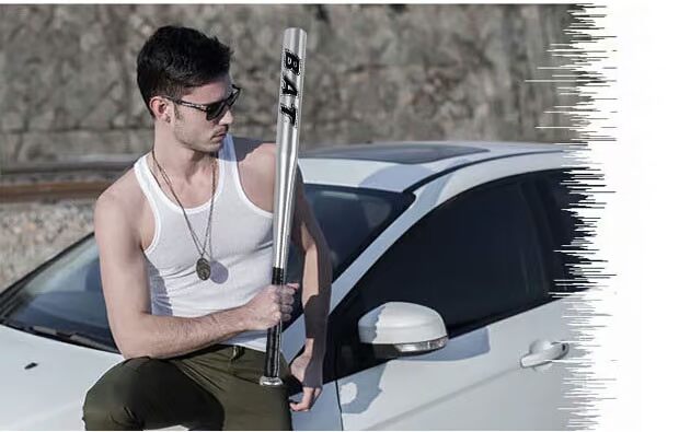 BAT Scrub Dày hợp kim thép đen Bóng chày Bat Bóng chày Rod sắt Rod Fighting Arms Xe tự vệ Bóng chày Bat - Bóng chày 	nón bóng chày mlb	
