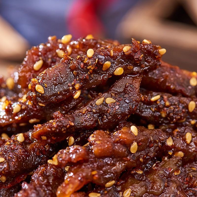 [Super Value 40 Packs] Spicy Beef Snacks Internet-Famous Leisure Snacks Nutritious Sauce-Marinated Snacks Spicy Strips Nostalgic