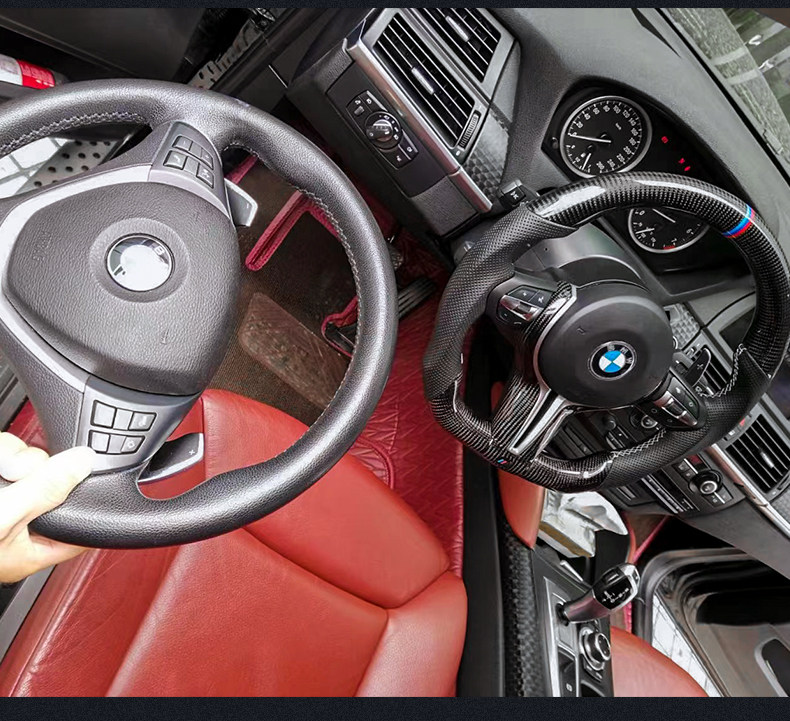BMW Steering Wheel 5 7 Series Retrofit Carbon Fiber Leather