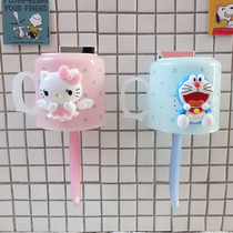 Children Toiletries Cup Cartoon Wall-mounted Free toothbrush cup cute baby wash cup dental bar toothbrushing cup hanging wall style