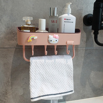 Free Punch Toilet Shelve Shelve Wall-mounted Bathroom Toilet Washroom Wash Terrace Bath Towel Cartoon Containing