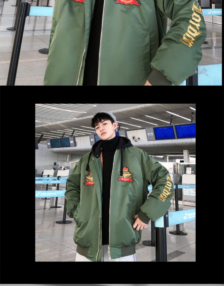 Mùa thu và áo khoác mùa đông nam thương hiệu áo hip hop xu hướng thêu hiphop đồng phục bóng chày dày áo khoác bomber thủy triều áo khoác bò nam