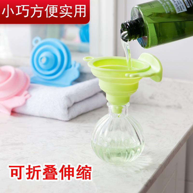 Telescopic Plastic Small-caliber Funnel High Temperature Resistant Kitchen Small Number Home Delivery Folding Tool Mini Oil Funnel