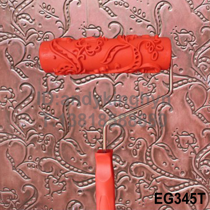 Creatine Paint Roller Art Paint Tool Silicon Algae Clay Printed Wood Grain Embossing Paint Wall Art Roller Brush 345