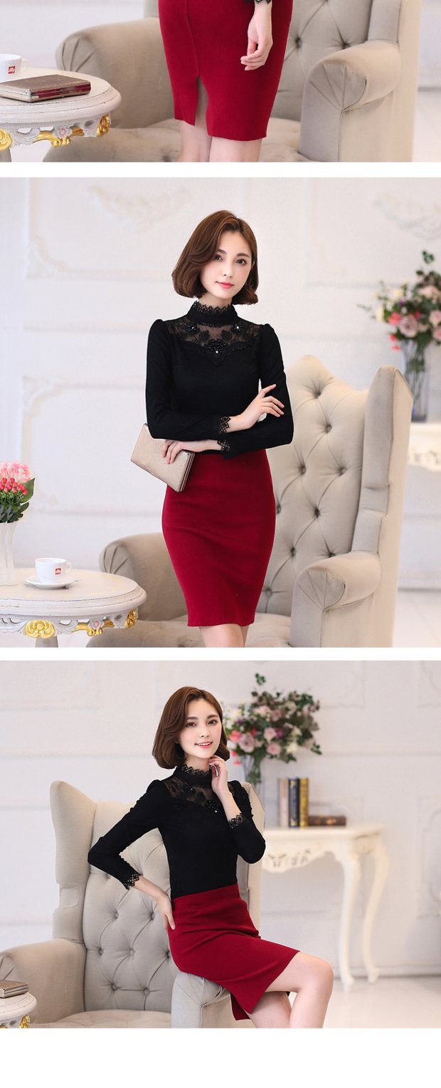 Mùa thu và mùa đông liền mạch cơ thể đồ lót nhiệt của phụ nữ cộng với nhung dày ren cao cổ áo đáy quần phần mỏng có thể được mặc áo lót nữ ấm mùa đông
