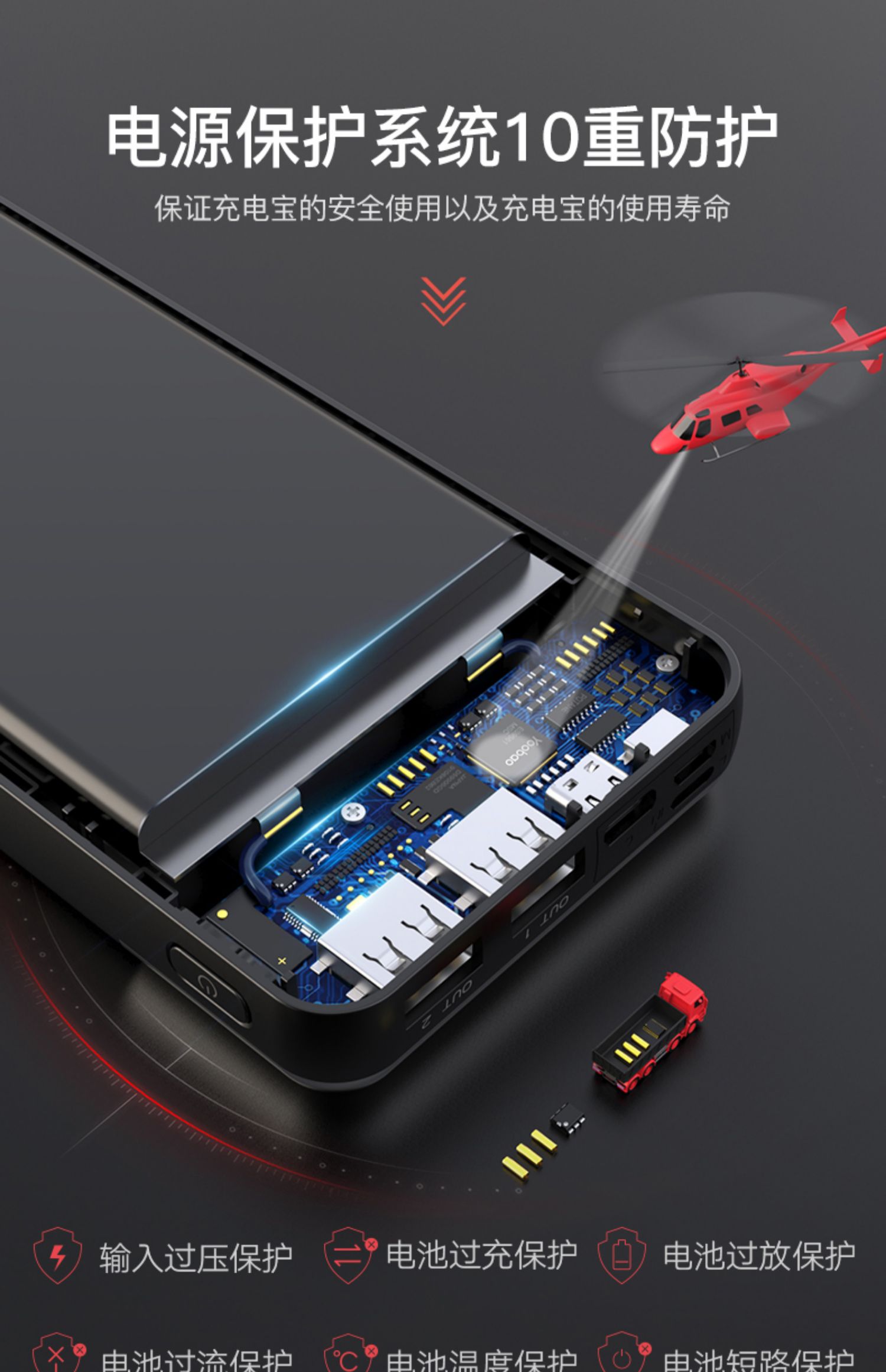 Yu Bo Bảo 20.000 phí mA phí hàng loạt nhanh phí flash di động phổ biến điện thoại di động của Apple Huawei - Ngân hàng điện thoại di động sạc dự phòng laptop
