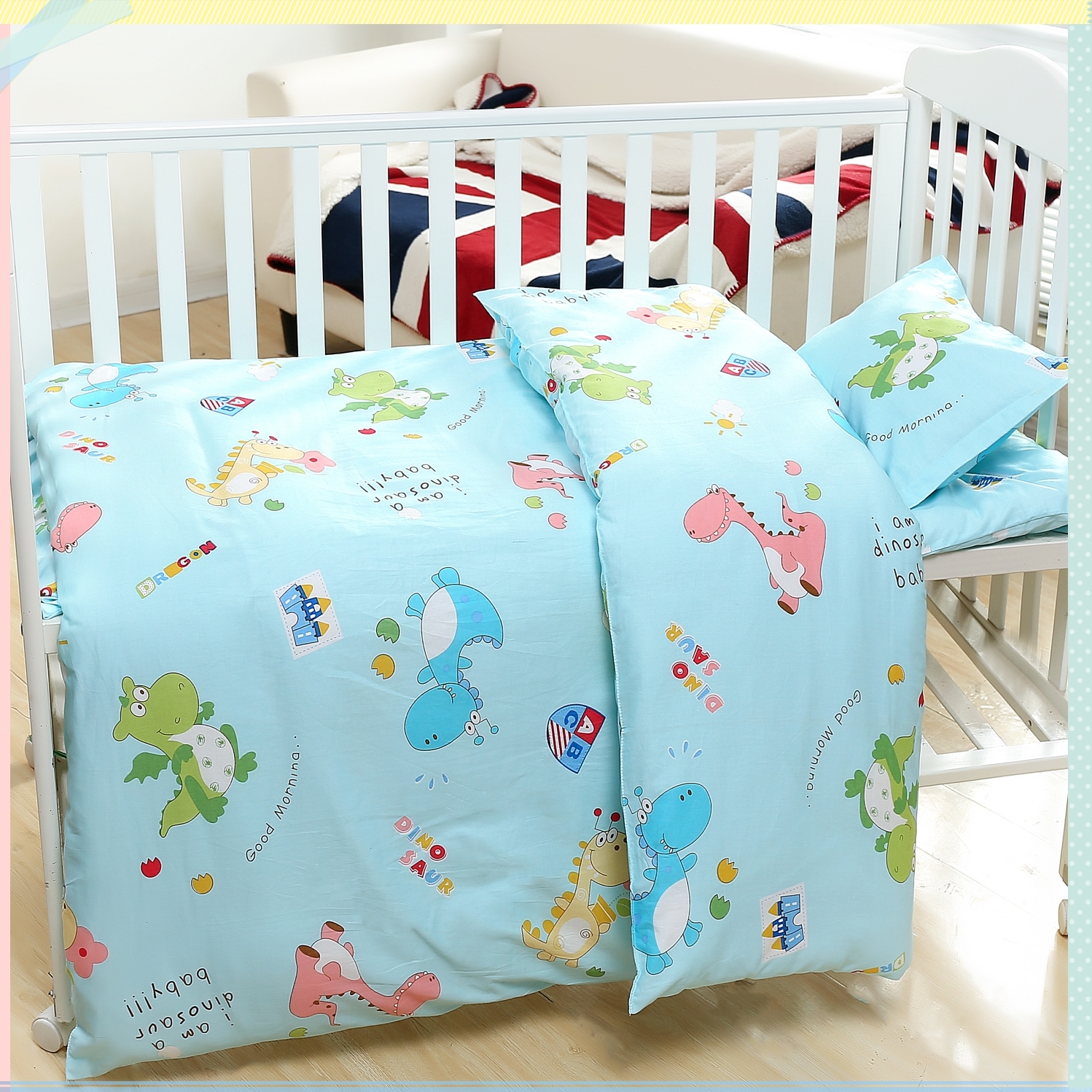 Kindergarten All Cotton Three-Piece Kindergarten Kindergarten Six Pieces of Kindergarten with Core Cartoon Nap Sip