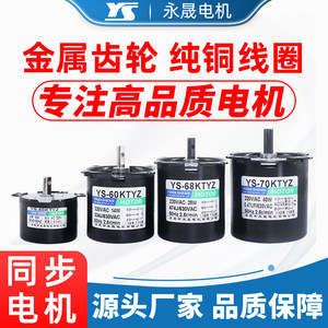 Permanent Magnet Synchronous Motor 220V Single-Phase Micro Motor Small Pure Copper Low-Speed Slow Gear Reducer Motor Integrated