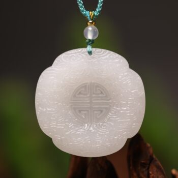 Natural xinjiang gold silk jade auspicious clouds and fortune pendant