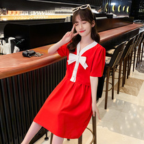 Small Fragrant Wind Suit Skirt Girl 2021 Summer Grand Scout Ocean Butterfly Knot Shirt Half Body Dress Snowspun two sets 9