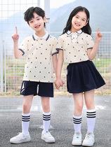  Kindergarten new primary school sports short-sleeved suit Childrens summer British college style graduation performance class school uniform