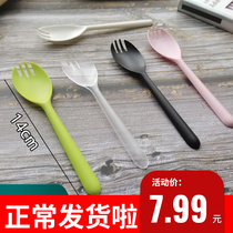 Disposable fruit fork spoon separately packaged plastic cake spoon frosted thickened long handle dessert snack thickened