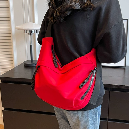 Сумка через плечо, вместительная и большая сумка на одно плечо, ткань оксфорд, городской стиль