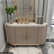 American light and luxurious closing cabinet Marble Bucket Cabinet Decorated Dining Side Cabinet Living-room Real Wood Door Hall Cabinet locker-like room
