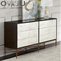 American Neoclassical Xuan Cabinet Shell Textured Decorative Cabinet Bucket Cabinet Rear Modern Multifunctional Prototype Board Room Dining Side Cabinet Room Dining Side Cabinet