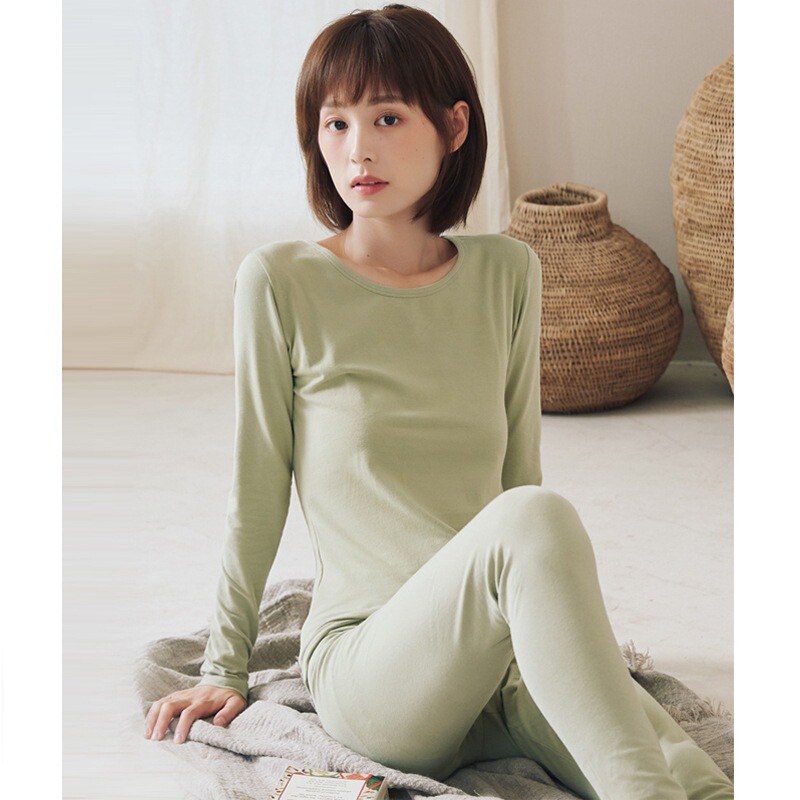 New Autumn and Winter Cotton Thermal Underwear Set for Women, Pure Cotton, Comfortable and Breathable, Suitable for Wearing as Base Layer