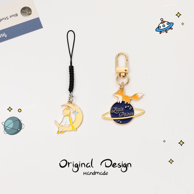 Cartoon Moon Prince Phone Lanyard USB Flash Drive Anti-Lost Pendant Couple Keychain AirPods Earphone Bag Charm