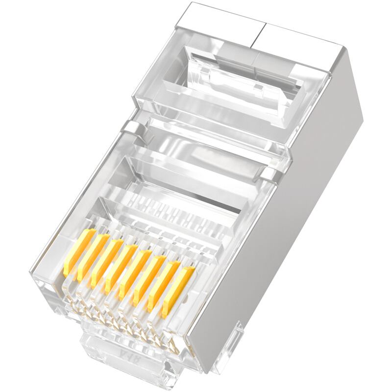 Mountain Zee SJ-P5100 CAT5e ultra five type Internet shielding crystal head 100 boxes copper shell FTP shielded