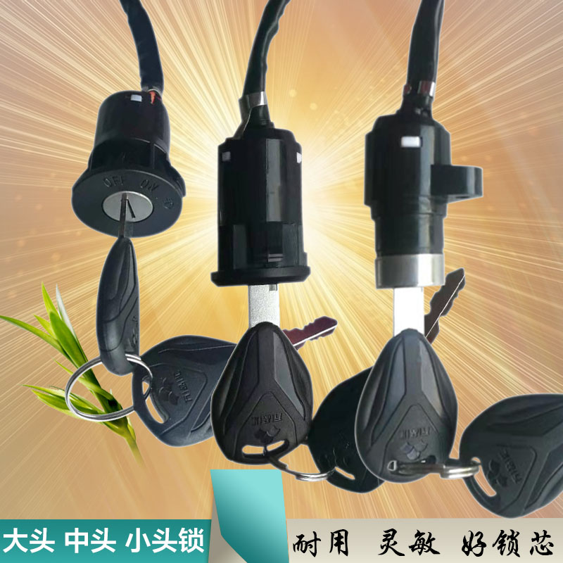 Electric bicycle electric car power supply electronic door lock small middle and third wire electric lock key switch tricycle universal