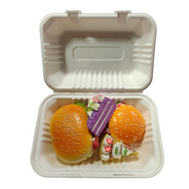 One-time fast food box environmental protection degradable when packaged takeaway when salad barbecue tray commercial sugarcane pulp