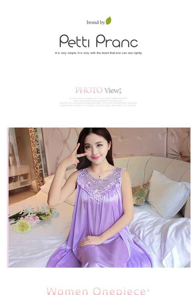 Mùa hè băng lụa đồ ngủ không tay nightdress ladies rắn màu sling sexy ren lụa phần mỏng dịch vụ nhà nữ