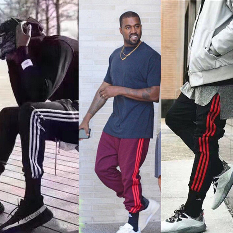 Ins original male and female couple models three-bar sports pants hip-hop tt same style casual pants high street beam pants school uniform