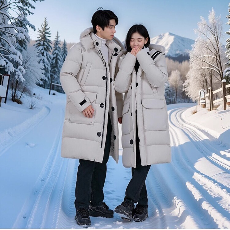 Northeast Harbin Snow Country Travel Gear down Jacket Long Over-The-Knee Thickened Warm Coat Couple's Unisex Winter Wear Northeast Harbin Snow Country Travel Gear down Jacket Long Over-The-Knee Thickened Warm Coat Couple's Unisex Winter Wear