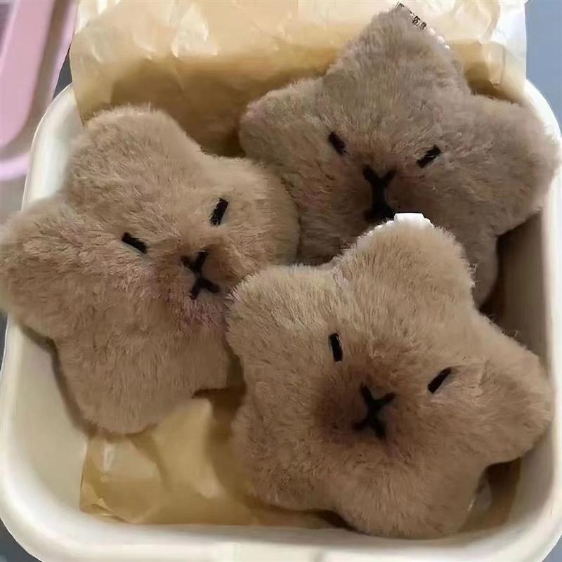 【New and Rare in Stock】Squeaky Star Capibara Pendant Creative Backpack Couple Style Plush Ornament