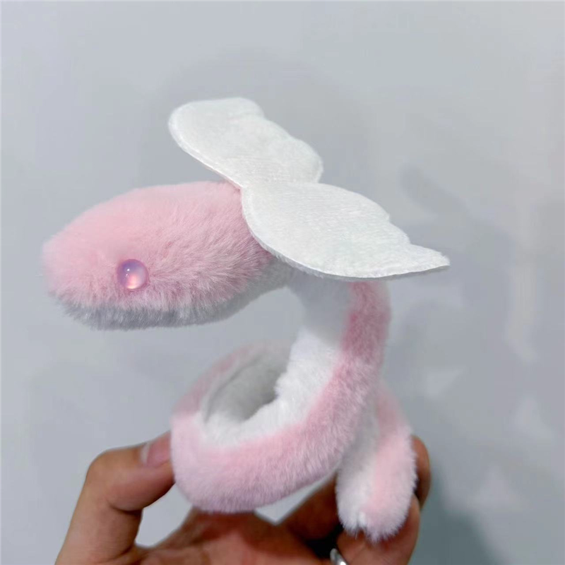 2025 New Year Little Pink Snake Wings Flying Cute New Year Year of the Snake Stuffed Doll Fabric Toy Gift