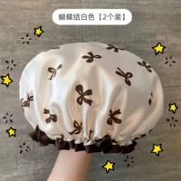 2 белых шапки для душа [двухслойный водонепроницаемый, больше и утолщен]