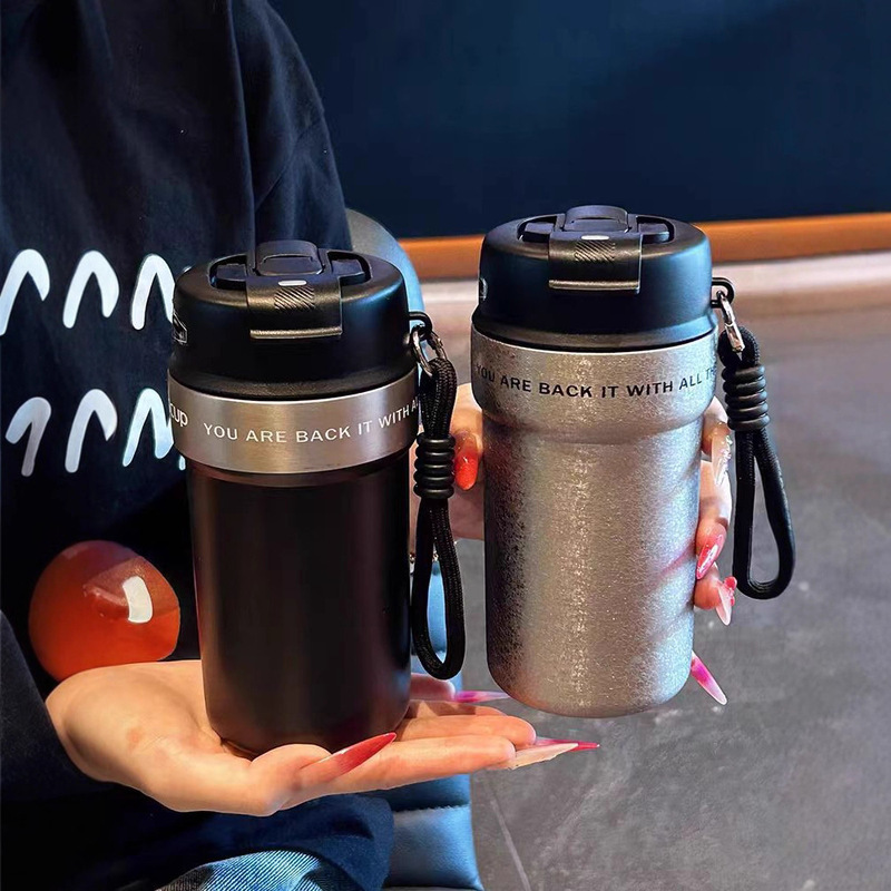 Insulated Cup 316 Stainless Steel Double-Drink Coffee Cup Portable Insulated Cold Water Cup Gift Cup Simple Wholesale