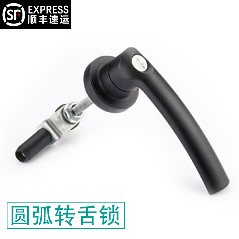 Hot selling thick door panel with swivel handle lock circular arc swivel tongue lock plastic handle lock cabinet equipment door handle